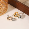 Wholesale Ins Style Geometric Heart Shape Electroplated Stainless Steel Earrings For Women