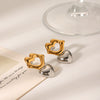 Wholesale Ins Style Geometric Heart Shape Electroplated Stainless Steel Earrings For Women