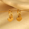 Wholesale Ins Style Geometric Heart Shaped 18K Gold Plated Stainless Steel Earrings For Women