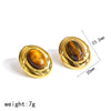 Wholesale Ins Style Geometric Heartshaped Vacuum Real Gold Plated Stainless Steel Earrings For Women