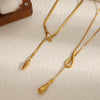 Wholesale Ins Style Geometric 18K Gold Electroplated Round Snake Blade Chain Necklace For Women