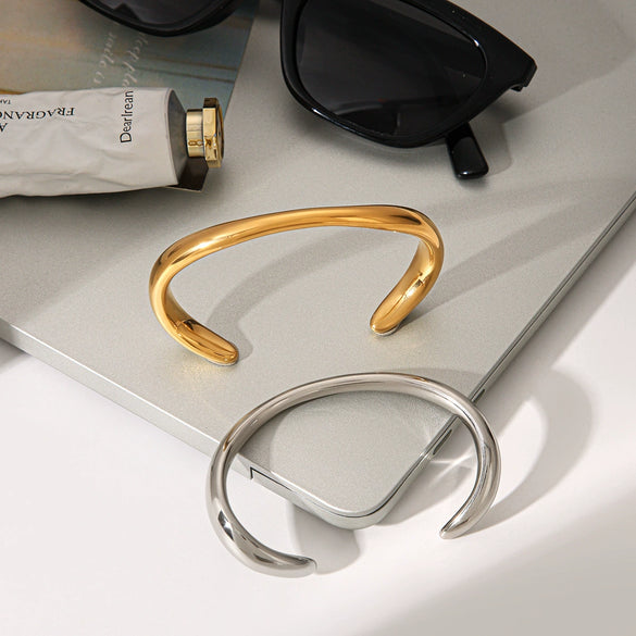 Wholesale Ins Style Geometric Open Bracelet Stainless Steel 18K Gold Electroplated Jewelry Accessories
