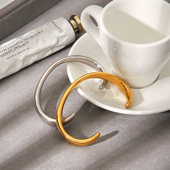 Wholesale Ins Style Geometric Open Bracelet Stainless Steel 18K Gold Electroplated Jewelry Accessories