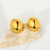 Wholesale Ins Style Geometric Round Beanshaped 18K Goldplated Stainless Steel Earrings For Women