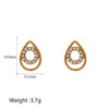 Wholesale Ins Style Geometric Round Water Drop Pendant Stainless Steel And Titanium Steel Necklace 18K Gold Plated For Women