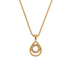 Wholesale Ins Style Geometric Round Water Drop Pendant Stainless Steel And Titanium Steel Necklace 18K Gold Plated For Women