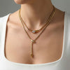 Wholesale Ins Style Geometric Snake Head Stainless Steel Electroplated Long Necklace Jewelry For Women
