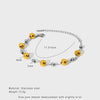 Wholesale Ins Style Geometric Stainless Steel Braided Bead Colorblocking 18K Gold Plated Waterproof Bracelet For Women