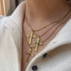 Wholesale Ins Style Geometric Stainless Steel Cross Pendant Necklace With Natural Stone Inlay Polished Plating For Women