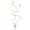 Wholesale Ins Style Geometric Stainless Steel Cross Pendant Necklace With Natural Stone Inlay Polished Plating For Women