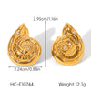Wholesale Ins Style Geometric Stainless Steel Earrings With Heart Flower Wave Rhombus Drop Star Shapes Electroplated For Women