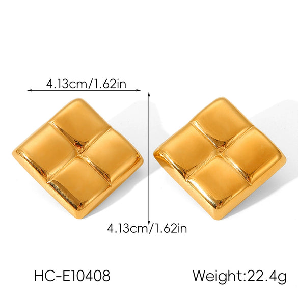 Wholesale Ins Style Geometric Stainless Steel Earrings With Heart Flower Wave Rhombus Drop Star Shapes Electroplated For Women