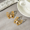 Wholesale Ins Style Geometric Stainless Steel Electroplated Butterfly Stud Earrings For Women