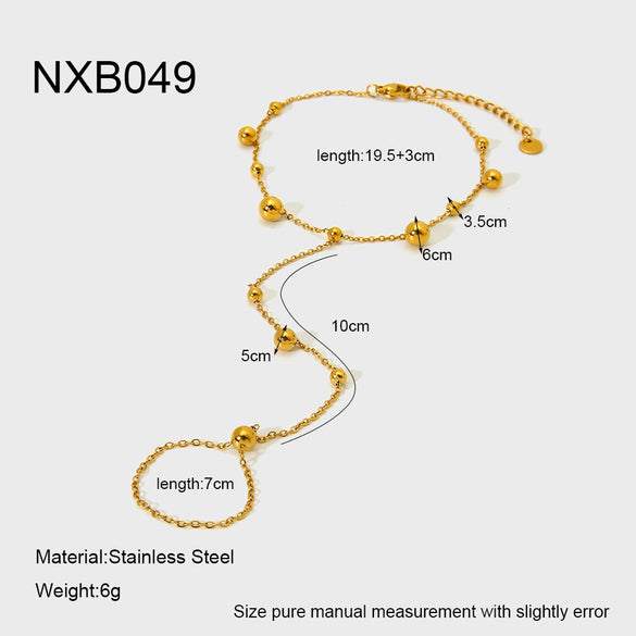 Wholesale Ins Style Geometric Stainless Steel Electroplated Ring Bracelet For Women