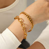 Wholesale Ins Style Geometric Stainless Steel Electroplated Women's Bracelet