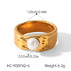 Wholesale Ins Style Geometric Stainless Steel Electroplated Women's Open Ring Jewelry Accessories