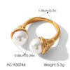 Wholesale Ins Style Geometric Stainless Steel Electroplated Women's Open Ring Jewelry Accessories