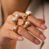 Wholesale Ins Style Geometric Stainless Steel Electroplated Women's Open Ring Jewelry Accessories