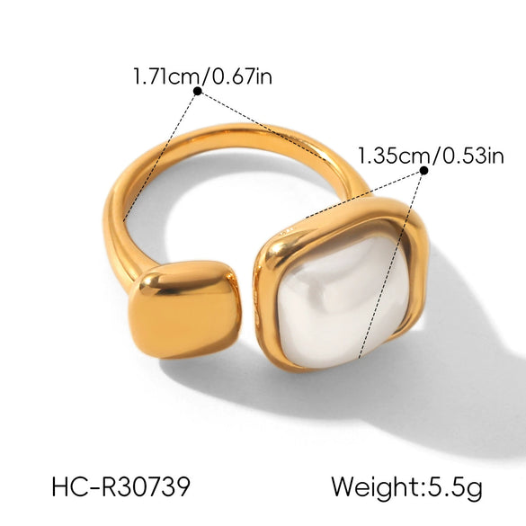 Wholesale Ins Style Geometric Stainless Steel Electroplated Women's Open Ring Jewelry Accessories