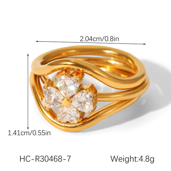 Wholesale Ins Style Geometric Stainless Steel Electroplated Women's Stacked Rings Jewelry