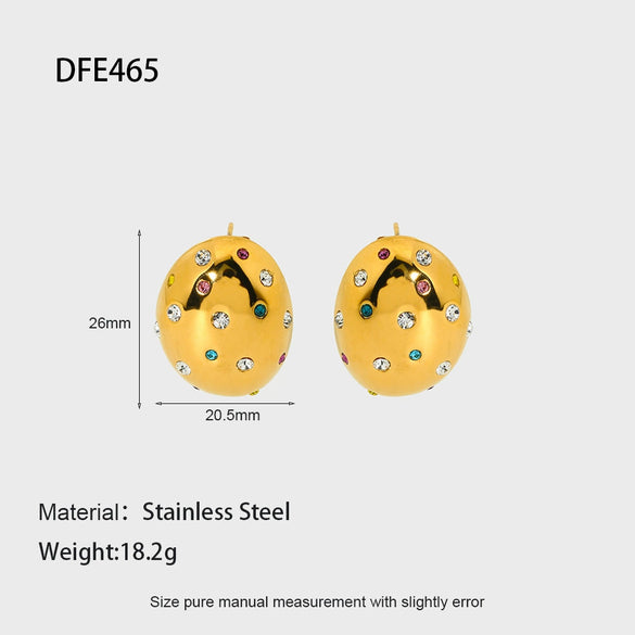 Wholesale Ins Style Geometric Stainless Steel 18K Gold Plated Earrings For Women