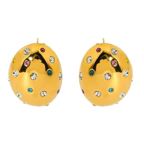 Wholesale Ins Style Geometric Stainless Steel 18K Gold Plated Earrings For Women
