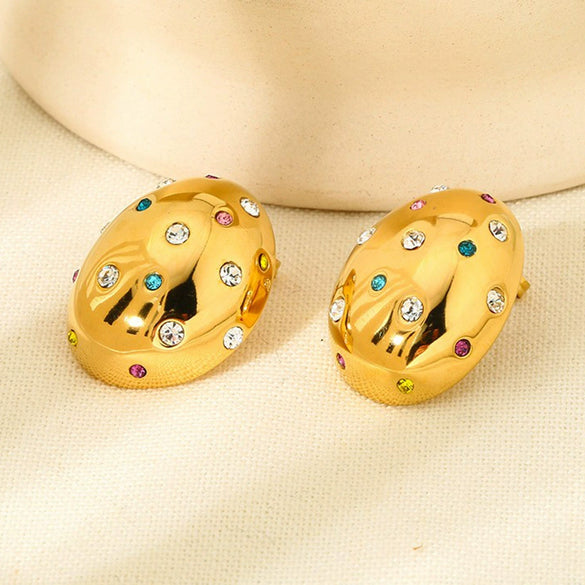 Wholesale Ins Style Geometric Stainless Steel 18K Gold Plated Earrings For Women