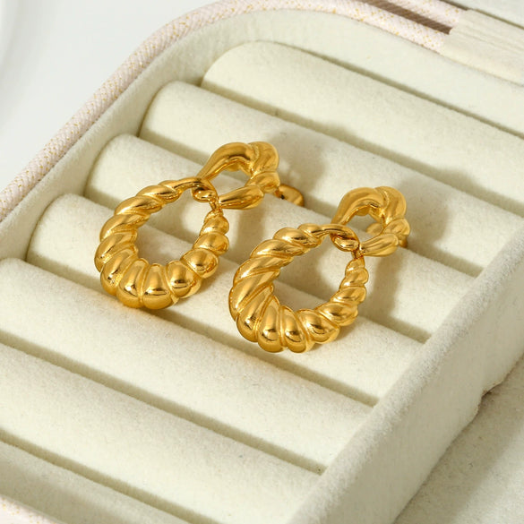 Wholesale Ins Style Geometric Stainless Steel 18K Gold Plated Earrings For Women