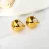Wholesale Ins Style Geometric Stainless Steel 18K Gold Plated Hollow Spherical Earrings For Women
