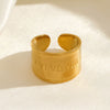 Wholesale Ins Style Geometric Stainless Steel 18K Gold Plated Opening Adjustable Ladies Ring
