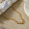 Wholesale Ins Style Geometric Stainless Steel 18K Gold Plated Oshaped Chain Pendant Necklace For Women