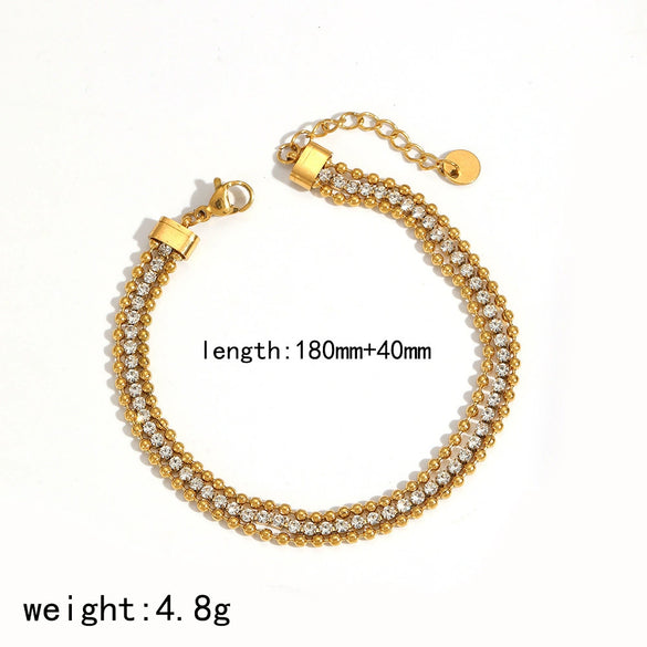 Wholesale Ins Style Geometric Stainless Steel 18K Gold Vacuum Plated Women's Bracelet