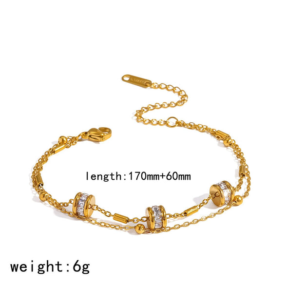 Wholesale Ins Style Geometric Stainless Steel 18K Gold Vacuum Plated Women's Bracelet