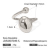 Wholesale Ins Style Geometric Stainless Steel Oval Hemisphere Smooth Opening Ring Jewelry With Electroplating For Women