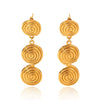 Wholesale Ins Style Geometric Stainless Steel Threaded Hoop Earrings With Electroplating