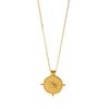 Wholesale Ins Style Geometric Sun Compass Pendant Stainless Steel Necklace Gold Plated For Women