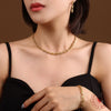 Wholesale Ins Style Geometric Titanium Steel Cuban Chain Jewelry Set Including Necklaces Earrings And Hand Accessories For Women