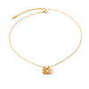 Wholesale Ins Style Geometric Zircon Pendant 18K Goldplated Stainless Steel Necklace For Women