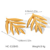 Wholesale Ins Style 18K Gold Electroplated Stainless Steel Geometric Leaf Earrings For Women
