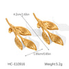 Wholesale Ins Style 18K Gold Electroplated Stainless Steel Geometric Leaf Earrings For Women