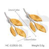 Wholesale Ins Style 18K Gold Electroplated Stainless Steel Geometric Leaf Earrings For Women