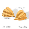 Wholesale Ins Style 18K Gold Electroplated Stainless Steel Geometric Leaf Earrings For Women
