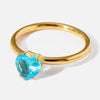 Wholesale Ins Style 18K Goldplated Stainless Steel Heartshaped Zircon Ring For Women
