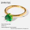 Wholesale Ins Style 18K Goldplated Stainless Steel Heartshaped Zircon Ring For Women