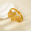 Wholesale Ins Style Leafshaped Stainless Steel 18K Gold Electroplated Bracelet Jewelry For Women
