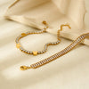 Wholesale Ins Style Light Luxury Geometric Stainless Steel 18K Gold Plated Butterfly Flower Bracelet Jewelry For Women