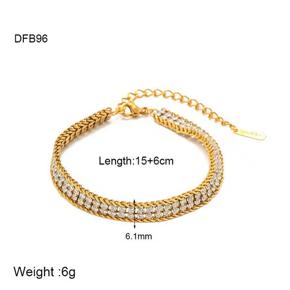 Wholesale Ins Style Light Luxury Geometric Stainless Steel 18K Gold Plated Butterfly Flower Bracelet Jewelry For Women