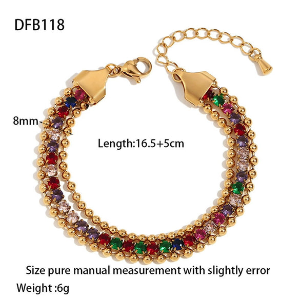 Wholesale Ins Style Light Luxury Geometric Stainless Steel 18K Gold Plated Butterfly Flower Bracelet Jewelry For Women