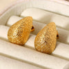 Wholesale Ins Style Light Luxury Matte Geometric Water Drop Goldplated Stainless Steel Earrings For Women