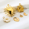Wholesale Ins Style Lotus Heart Star Moon Pendant Gold Plated Stainless Steel Jewelry Accessories